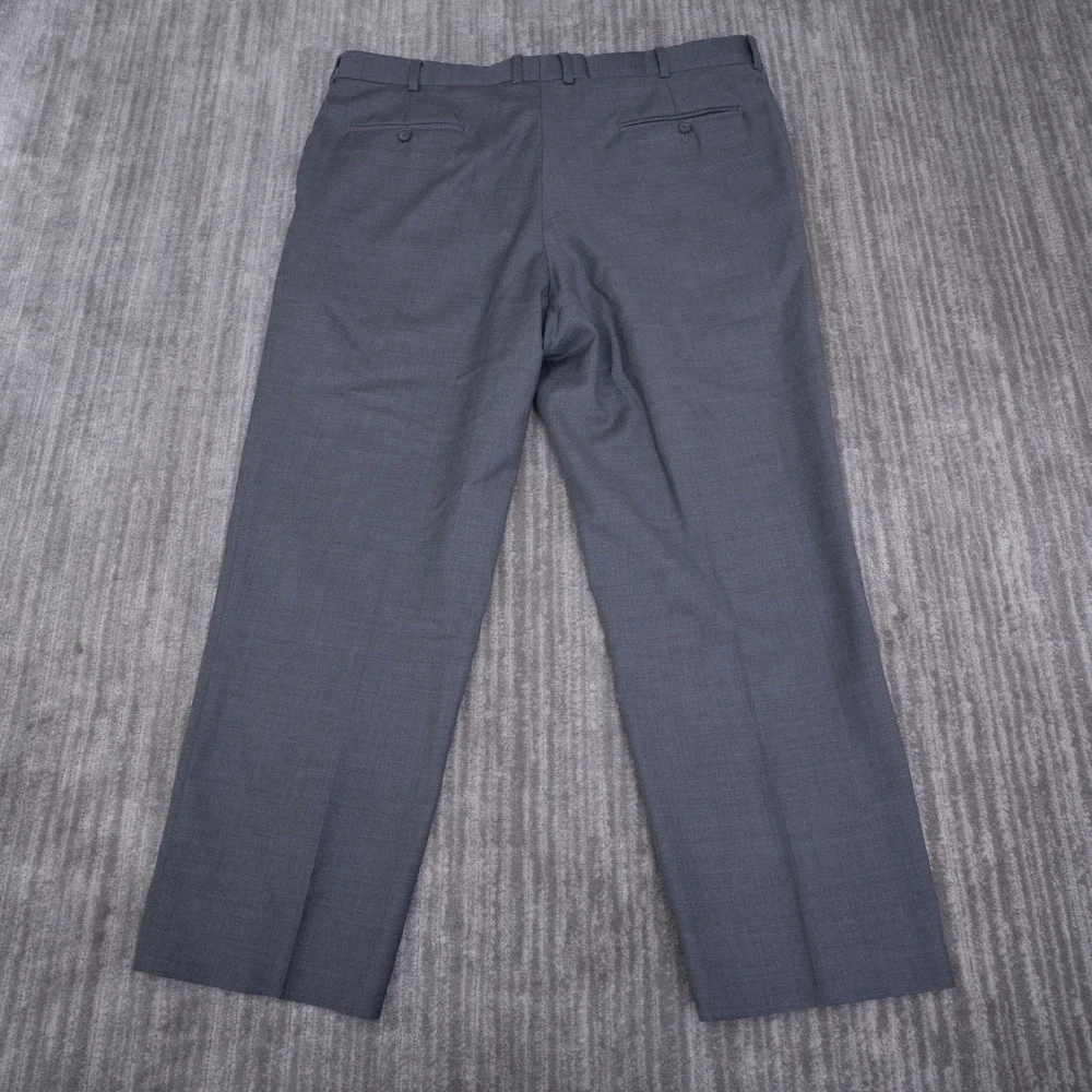 Joseph Abboud Mens 100% Wool Dress Pants Charcoal Gray Flat Front 40 R Fit 39x27